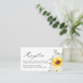 Sonnenblume Ivory Peony Eucalyptus Hochzeitdetails Begleitkarte (Stehend Vorderseite)