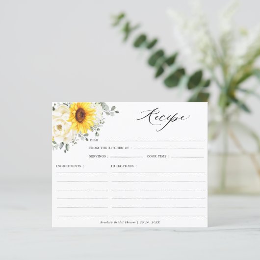 Sonnenblume Ivory Peony Floral Brautparty Rezept (Stehend Vorderseite)