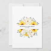 Sonnenblume Ivory Peony Floral Eucalyptus Wedding Einladung (Rückseite)