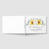 Sonnenblume Ivory Peony Floral Eucalyptus Wedding Gästebuch (Voll)