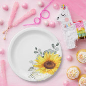 Sonnenblume Ivory Peony Floral Eucalyptus Wedding Pappteller (Party)