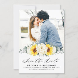 Sonnenblume Ivory Peony Floral Eucalyptus Wedding Save The Date