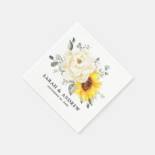 Sonnenblume Ivory Peony Floral Eucalyptus Wedding Serviette (Ecke)