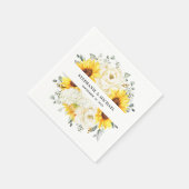 Sonnenblume Ivory Peony Floral Eucalyptus Wedding Serviette (Ecke)