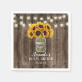Sonnenblume Jar Rustic Barn Wood Brautparty Serviette (Vorderseite)