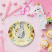 Sonnenblume Jungle Elephant Babydusche 1. Geburtst Pappteller (Party)