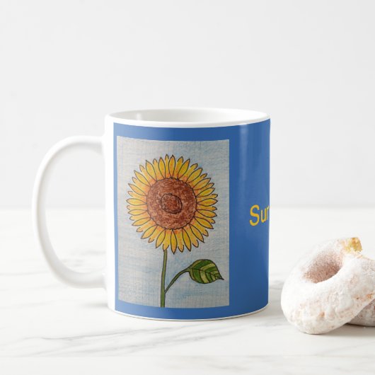 Sonnenblume Kaffeetasse (Mit Donut)