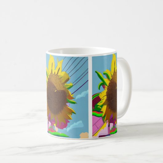 Sonnenblume Kaffeetasse (VorderseiteRechts)