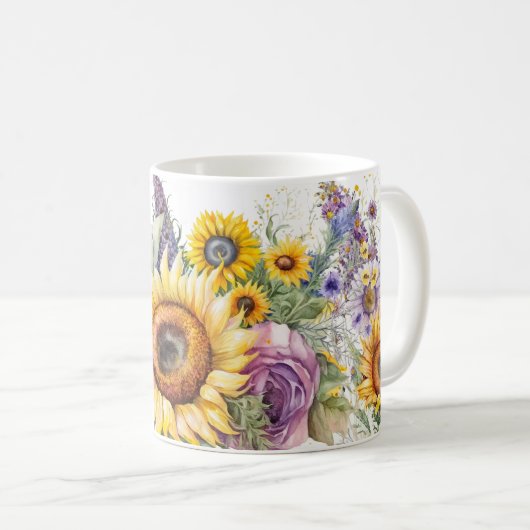 Sonnenblume Kaffeetasse (VorderseiteRechts)