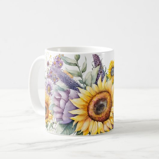 Sonnenblume Kaffeetasse (Vorderseite Links)