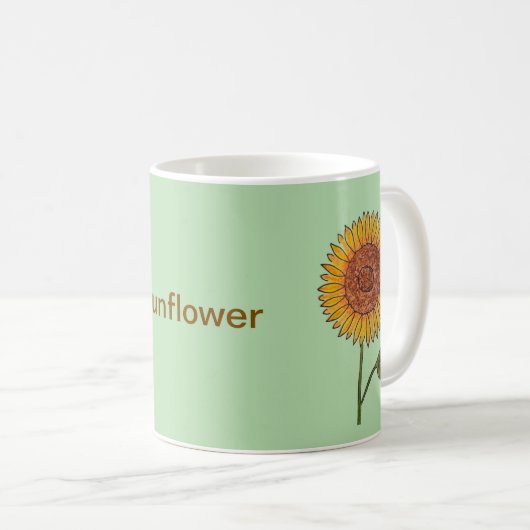 Sonnenblume Kaffeetasse (VorderseiteRechts)