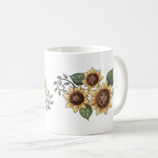 Sonnenblume Kaffeetasse (VorderseiteRechts)