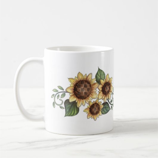 Sonnenblume Kaffeetasse (Links)