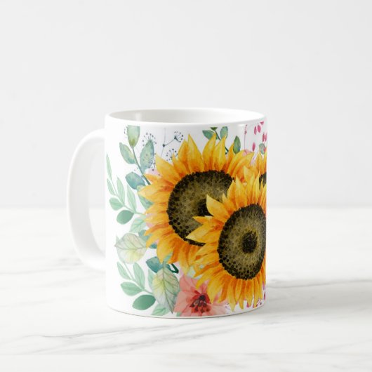 Sonnenblume Kaffeetasse (Vorderseite Links)