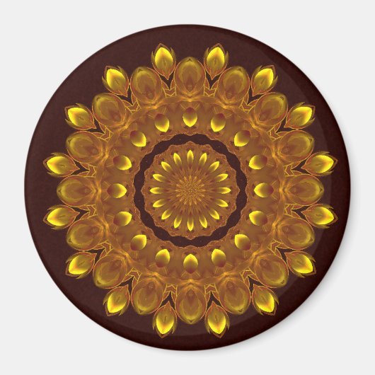 Sonnenblume Kaleidoscope Mandala Magnet (Vorne)