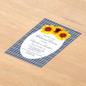 Sonnenblume Karierte Probe Abendessen Acryleinladungen (Ablage )