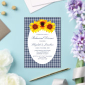 Sonnenblume Karierte Probe Abendessen Acryleinladungen (In Situ (Hochzeit))