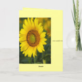 Sonnenblume Karte (Rückseite)