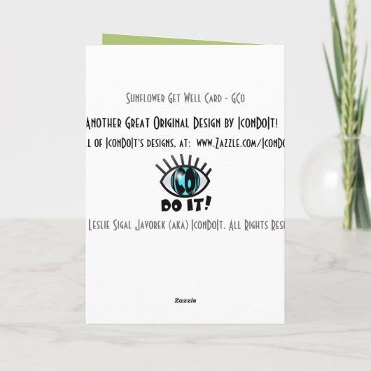 Sonnenblume Karte (Rückseite)