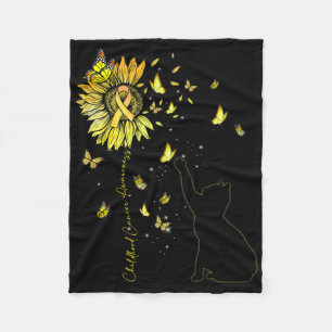 Sonnenblume Katze Gold Ribbon Kindheit Krebs Aware Fleecedecke