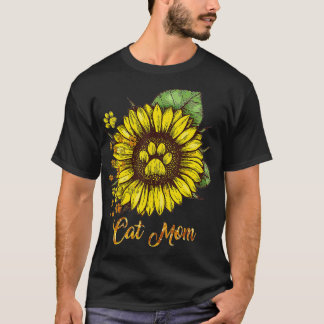 Sonnenblume Katze Männer Katze Mama T-Shirt