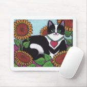 Sonnenblume-Katze Mousepad (Mit Mouse)