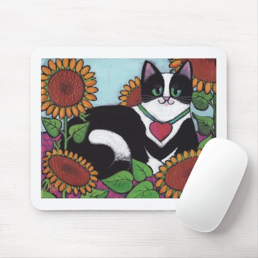 Sonnenblume-Katze Mousepad (Mit Mouse)
