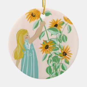 Sonnenblume Keramik Ornament
