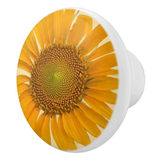 Sonnenblume Keramik Pull Keramikknauf (Rechts)