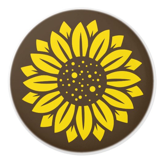 Sonnenblume Keramikknauf (Vorderseite)