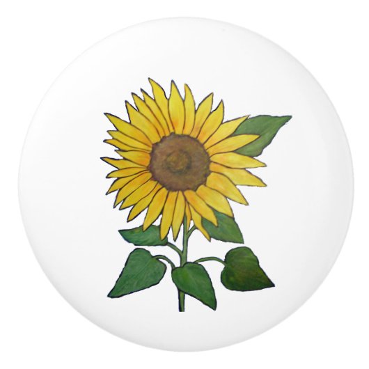 Sonnenblume-Keramikzug/-griff Keramikknauf (Vorderseite)