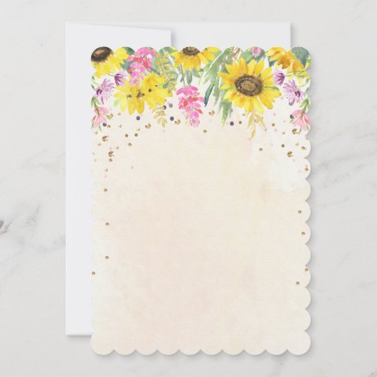 Sonnenblume Kinderdusche Einladung (Rückseite)