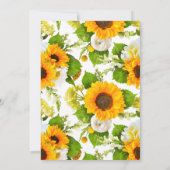 Sonnenblume Kinderdusche Einladung | Boho Floral (Rückseite)