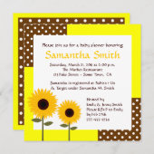 Sonnenblume Kinderdusche Einladung - Gelb & Braun (Vorne/Hinten)