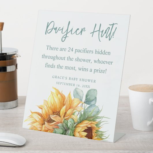 Sonnenblume Kinderdusche Schnuller Jagdspiel Sockelschild (In Situ)