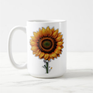 Sonnenblume   Klassische, weiße Tasse