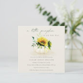 Sonnenblume Kleine florale Pumpkin Baby Dusche lad Dankeskarte (Stehend Vorderseite)