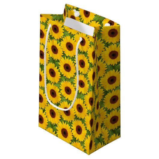 Sonnenblume-kleine Geschenk-Tasche Kleine Geschenktüte (Vorderseite Schrägansicht)