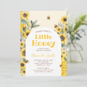 Sonnenblume Kleine Honey Bee Baby Dusche Einladung (Stehend Vorderseite)