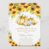 Sonnenblume Kleine Kürbiskeule Elephant Baby Duwer Einladung (Vorne/Hinten)