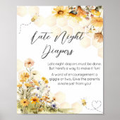 Sonnenblume Kleiner Honig Spätabenteuer Windeln Poster (Vorne)