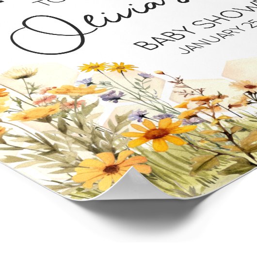 Sonnenblume Kleines Honey Baby Dusche Begrüßungsze Poster (Ecke)