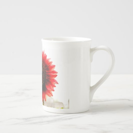 Sonnenblume-Knochen-China-Tasse mit Scripture Porzellantasse (Rechts)