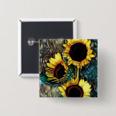 Sonnenblume-Knopf Button (Vorne & Hinten)