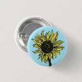 Sonnenblume - Knopf Button (Vorne & Hinten)