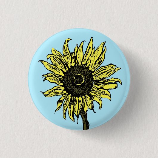 Sonnenblume - Knopf Button (Vorderseite)