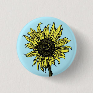 Sonnenblume - Knopf Button