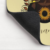 Sonnenblume Königin Afro Frau Mousepad (Ecke)
