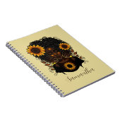 Sonnenblume Königin Afro Frau Notizblock (Rechte Seite)