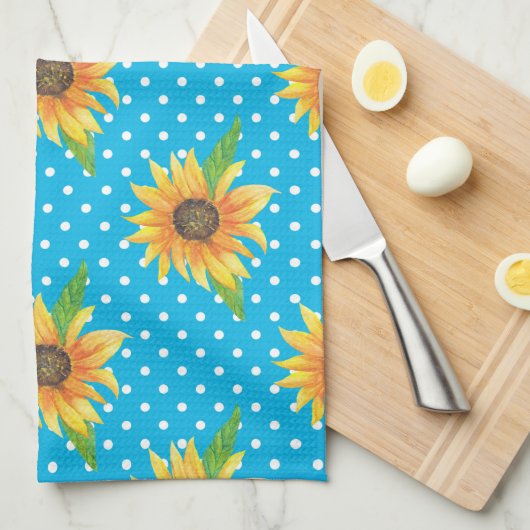 Sonnenblume Kontur Geschirrtuch (Viertel Falte)